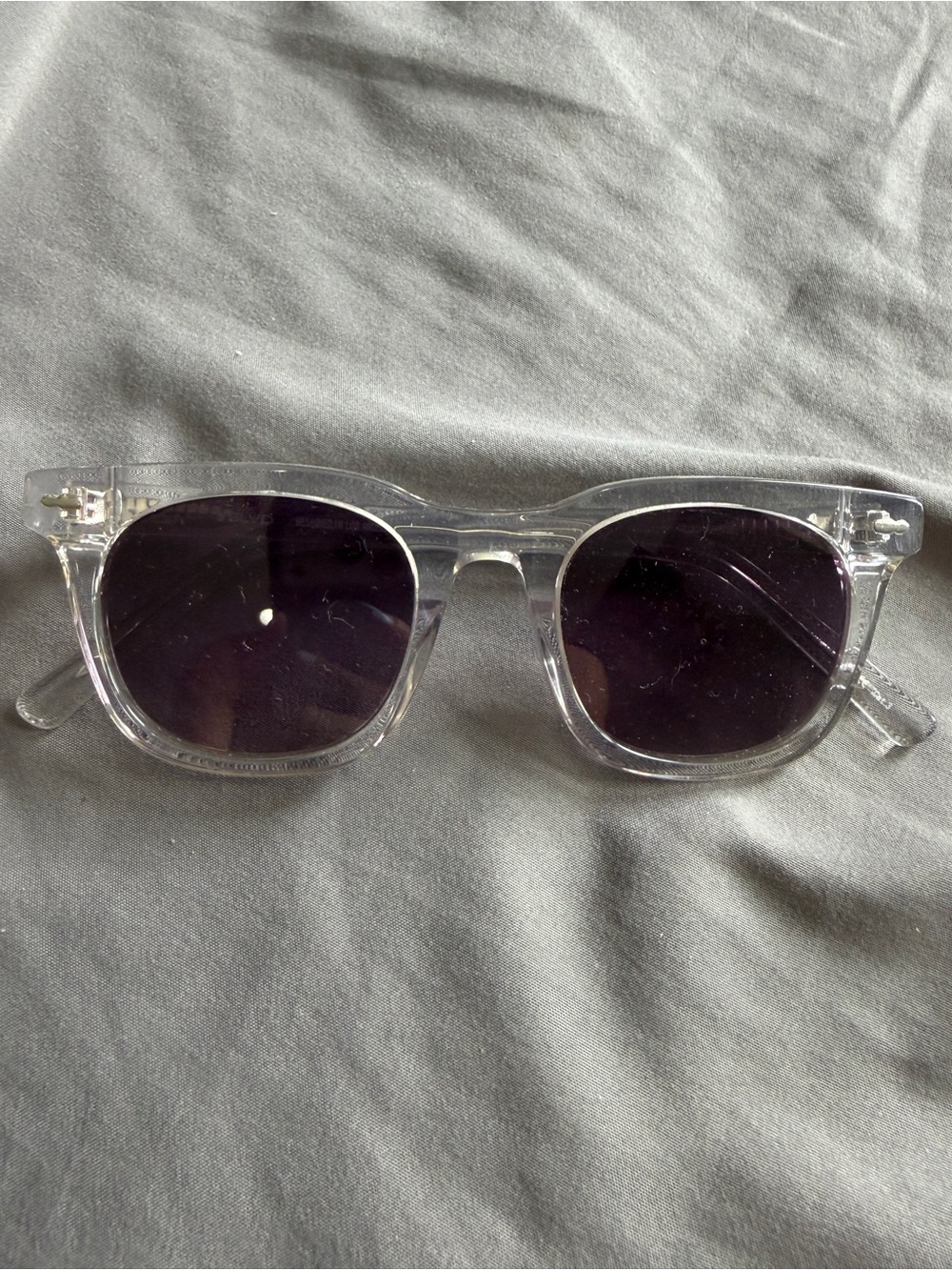BLVD Clear Frame Sunglasses with Dark Lenses